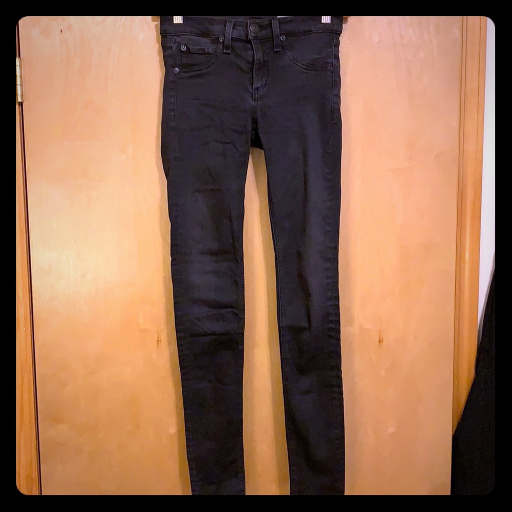 Rag & Bone Grey Stretch Low-Rise Skinny Jeans